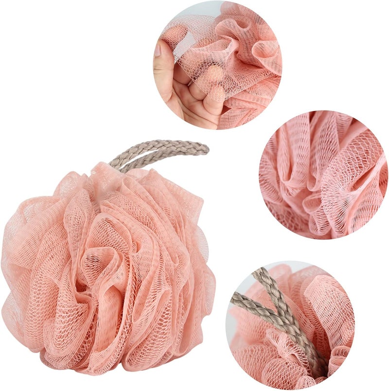 F-U Store Loofah Sponge 60g Shower Loofahs 4 Colors Bath Sponges Mesh Balls for Body Scrubber Exfoliator Wash Back Scrubber Bathroom Men Women - 4 Pack Scrubbers Cleaning Bathing Accessories - Image 3